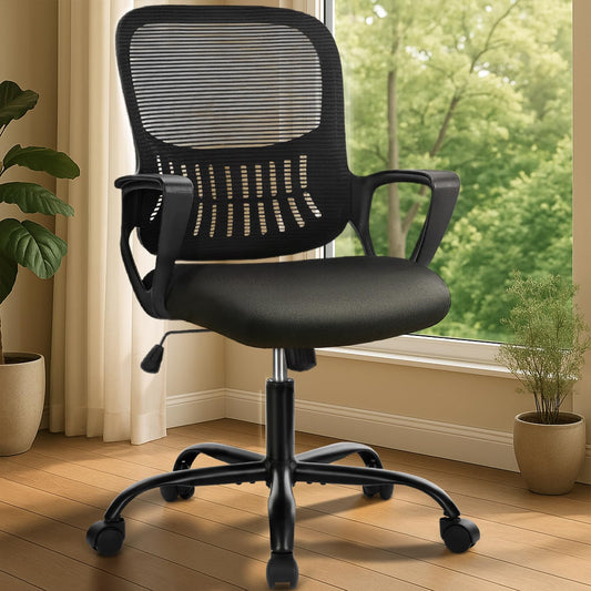 DUMOS Ergonomischer Bürostuhl mit Lendenstütze Schwarz